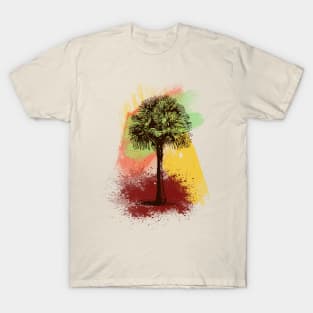 Palm tree paint brushes abstract summer T-Shirt